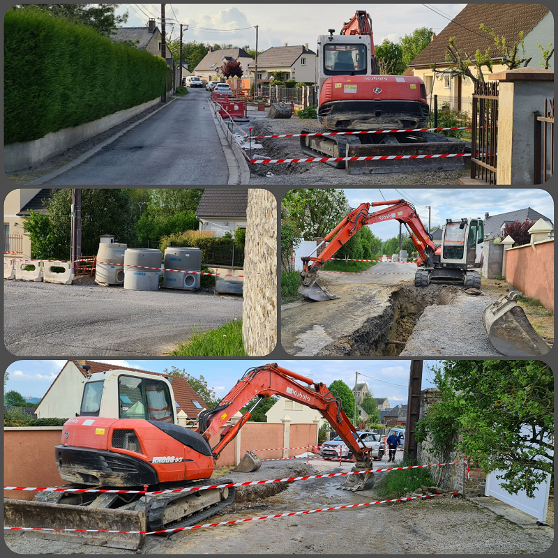 Travaux à Molinchart - reseau eau de pluie Saint Martin