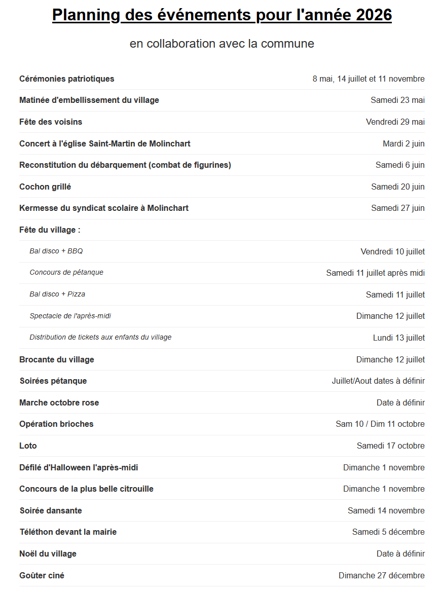 Annonce N°1 - Molinchart 2024