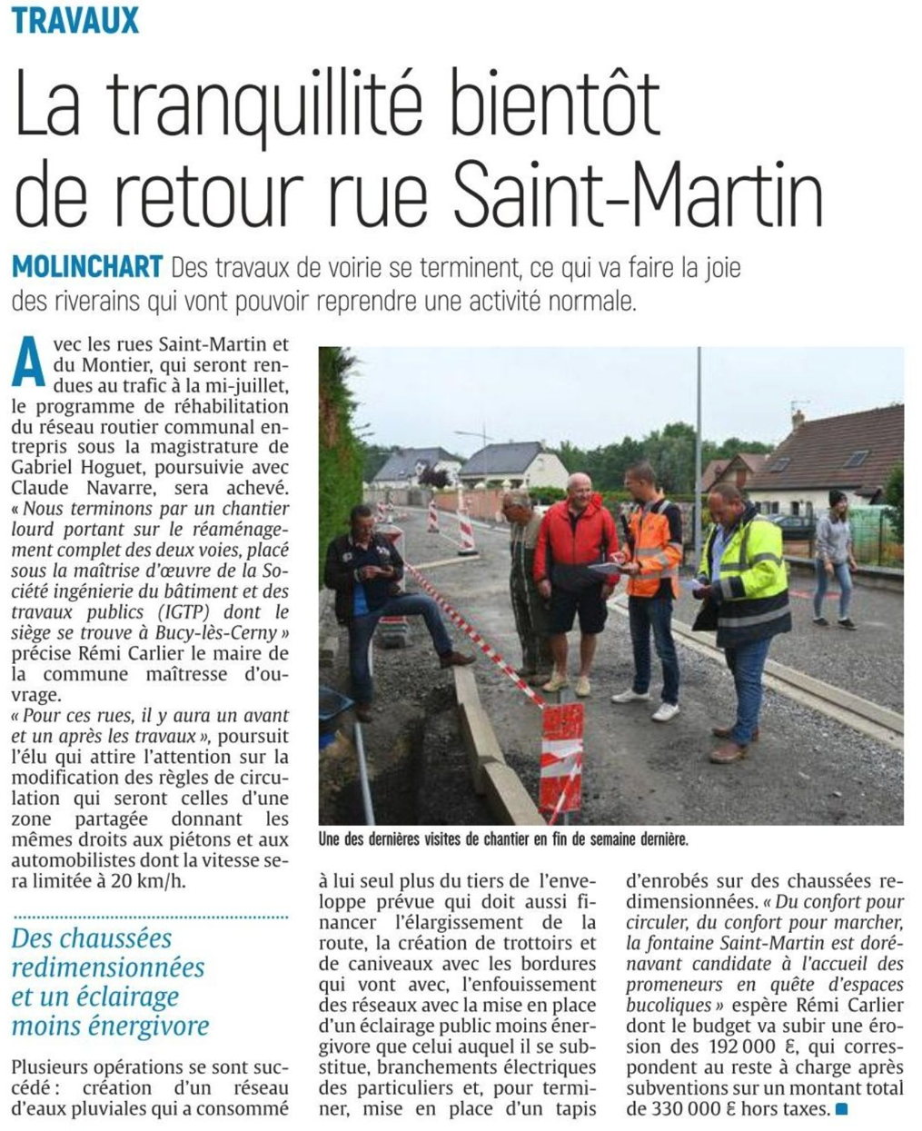 Travaux rue Saint Martin juin 2023